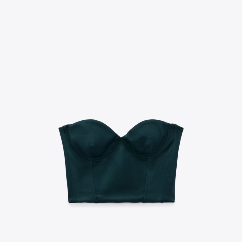 Zara green crop top